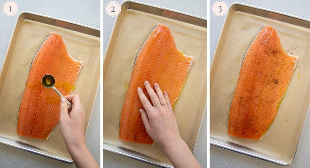 picture gallery demonstrating how to season salmon fillet before baking 