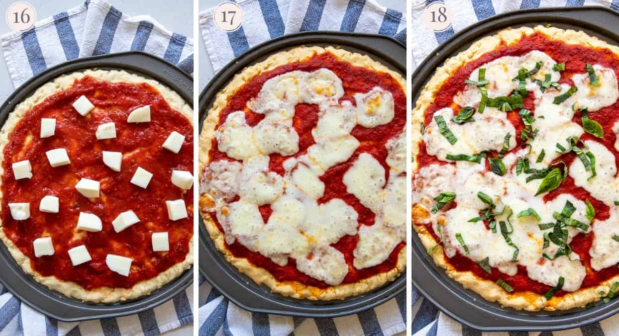 picture gallery demonstrating how to make paleo pizza Margherita 