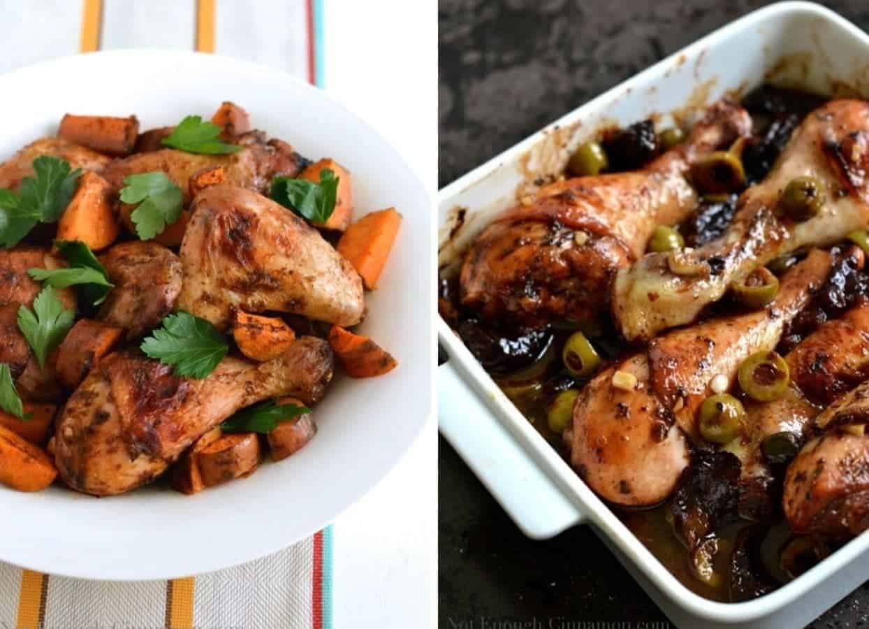 Moroccan Chicken and Chicken Marbella as examples for kosher recipes for passover