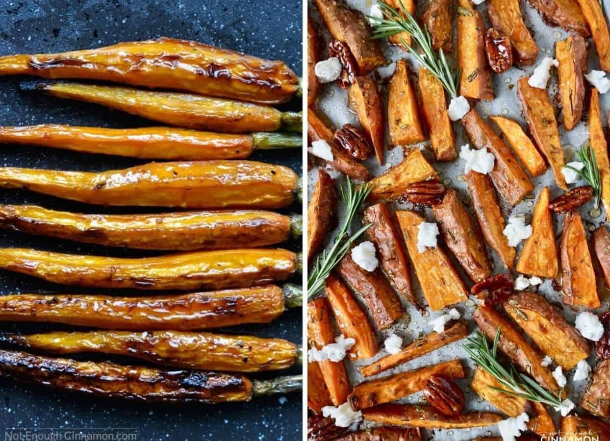 roasted carrots and sweet potatoes as examples for kosher side dishes