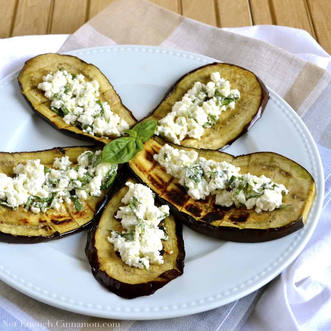 Grilled Eggplant with Basil Feta