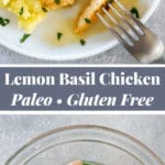 Pinterest collage of lemon basil chicken breast