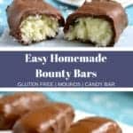 Pinterest graphic of homemade bounty bars