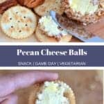 Pinterest graphic of cheese balls