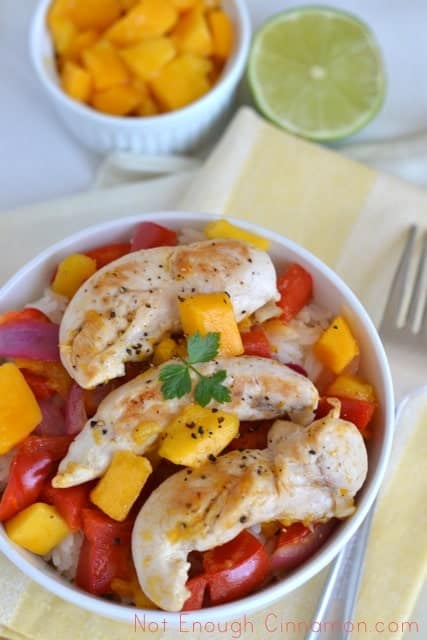 Bell Pepper, Mango and Red Onion Chicken Tenderloins