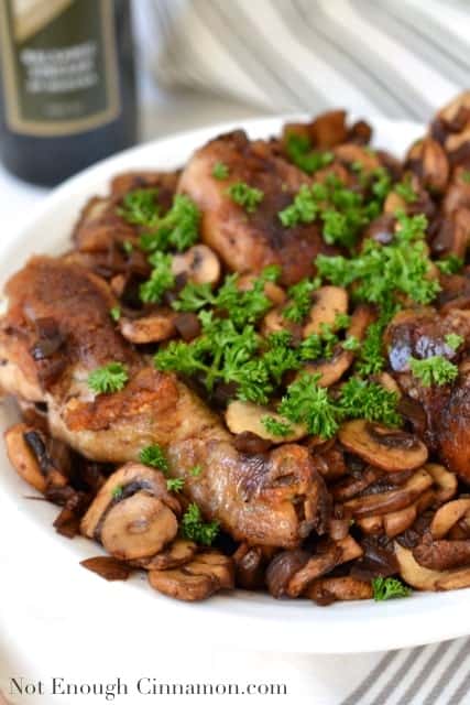 Chicken Drumsticks in a Mushroom and Shallot Balsamic Sauce
