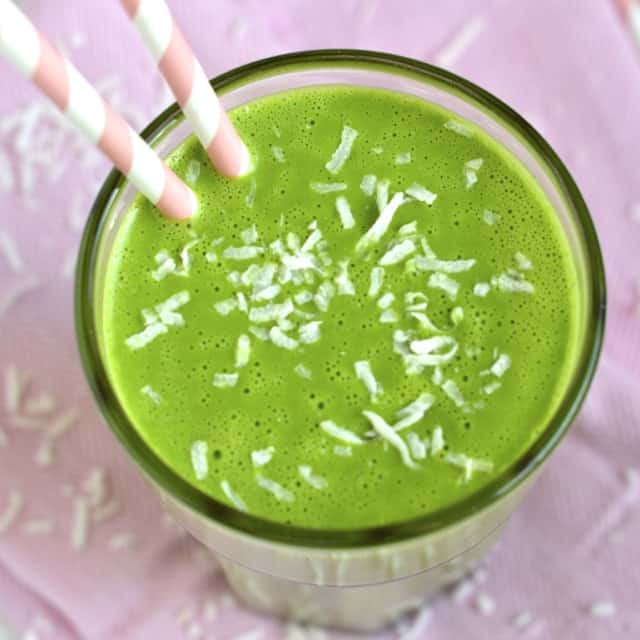  Coconut Pineapple Green Smoothie {dairy free}