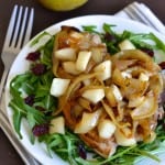 Pan-Seared Pork Chops with Pears and Caramelized Onions - pin