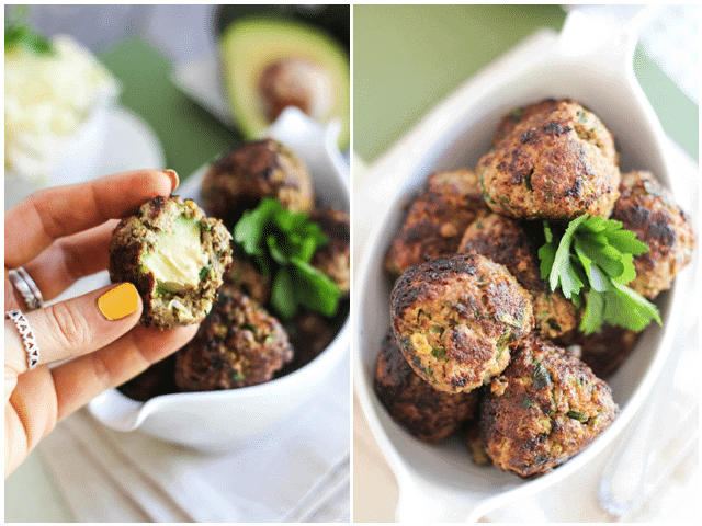 Avocado Stuffed Meatballs - The Healthy Foodie