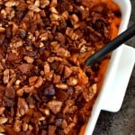 Sweet Potato Casserole with Pecans, Cranberries and Bacon