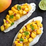 White Fish with Mango Lime Salsa - Pin