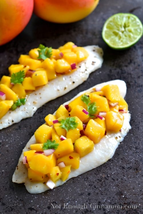 White Fish with Mango Lime Salsa - NotEnoughCinnamon.com