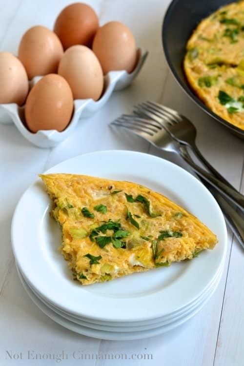 Leek and Parmesan Frittata | www.notenoughcinnamon.com