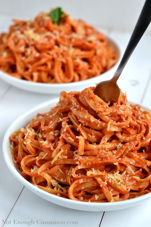 Vegetarian Spaghetti alla Philly (aka super creamy tomato sauce)