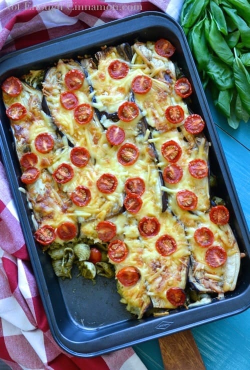 Eggplant and Pesto Baked Pasta - www.notenoughcinnamon.com