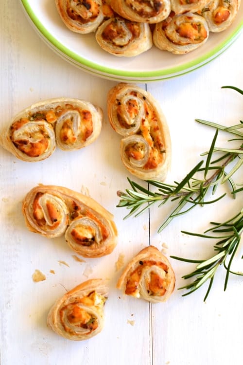 Goat Cheese, Mustard and Rosemary Palmiers