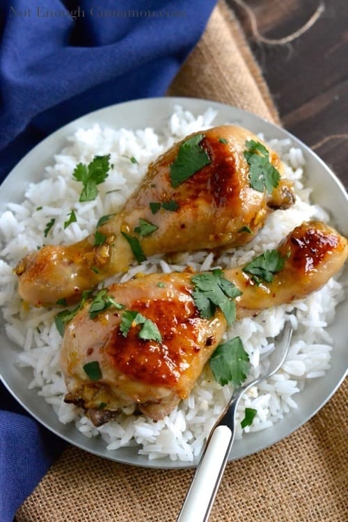 Honey Lemon Ginger Glazed Chicken Drumsticks - www.notenoughcinnamon.com @NECinnamon #recipe #chicken #easydinners