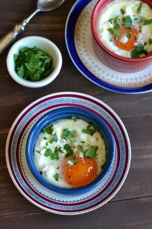 Moroccan Baked Eggs with Tomato and Spinach - www.notenoughcinnamon.com @NECinnamon #recipe #eggs #healthy