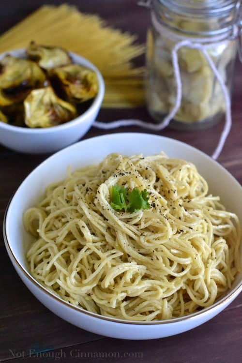 Artichoke and Garlic Pasta {with traditional or zucchini pasta} - Not ...