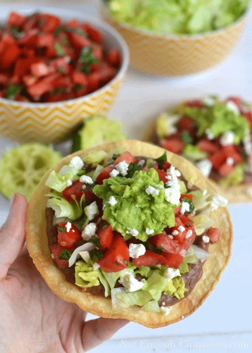 Vegetarian Baked Tostadas - Pin