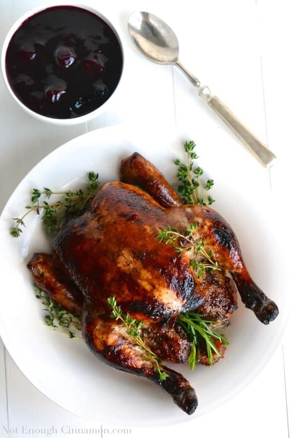 Balsamic Roasted Chicken with Easy Cherry Sauce