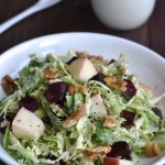 Chopped Brussels Sprout Salad with Skinny Blue Cheese Dressing