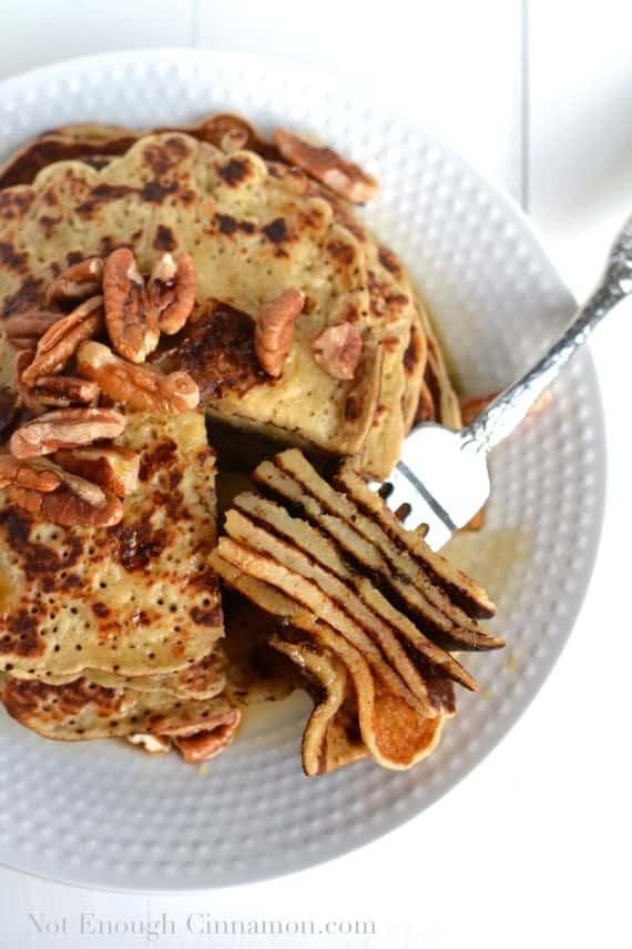 Gluten Free Banana Maple Pancakes {Refined Sugar Free} - NotEnoughCinnamon.com