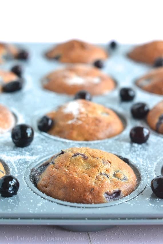 Healthy Blueberry Muffins - NotEnoughCinnamon.com