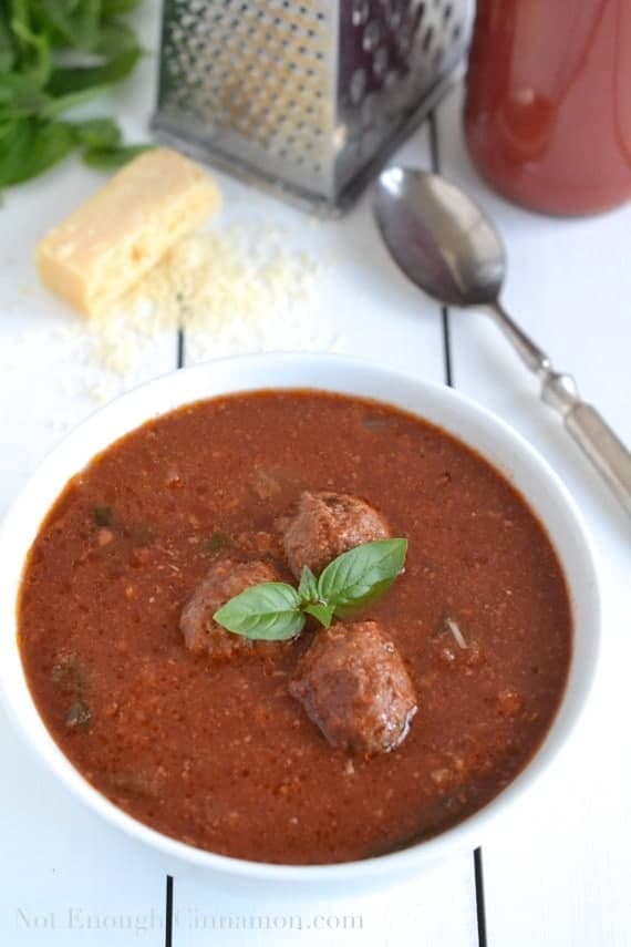 Crockpot Italian Meatball Tomato Soup - NotEnoughCinnamon.com