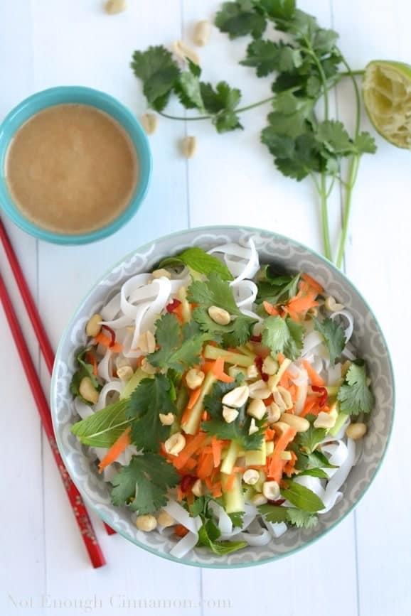 Vietnamese Noodle Salad with Tahini Dressing - NotEnoughCinnamon.com