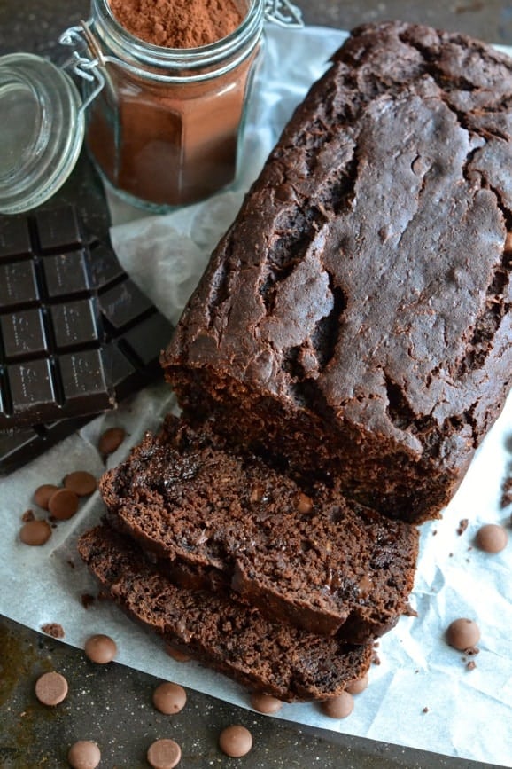 A rich chocolate treat that's actually healthy and gluten free? Look no further, this double chocolate zucchini bread is for you! You will never guess there are veggies hidden in this delicious dessert! - Find the recipe on NotEnoughCinnamon.com