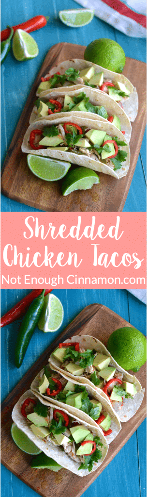 Looking for a delicious Mexican dinner idea? Try these Shredded Chicken Tacos (Tacos de Pollo a la Mexicana) #recipe #glutenfree