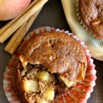 Skinny Apple Spice Muffins, loaded with apple chunks and apple pie spices! Gluten free and refined sugar free | NotEnoughCinnamon.com