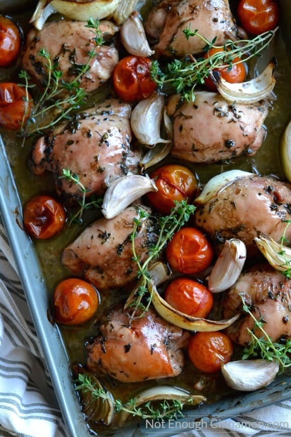 Easy Baked Chicken Thighs (Paleo Sheet Pan Recipe) | Not Enough Cinnamon