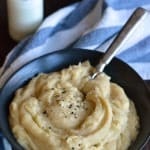 Easy Slow Cooker Goats Cheese Mashed Potatoes - Perfect to save up some precious stovetop space this thanksgiving! | Find this recipe on NotEnoughCinnamon.com #holidays #christmas #thanksgiving