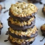 Crispy Oatmeal Chocolate Sandwich Cookies {aka Ikea Chocolate Oat Crisps!} | Find the recipe on NotEnoughCinnamon.com #dessert #glutenfree