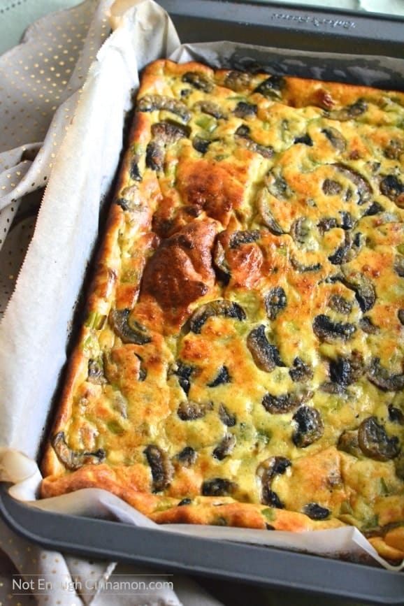 Leek, Mushroom and Ricotta Frittata | Find this easy and delicious recipe on NotEnoughCinnamon.com