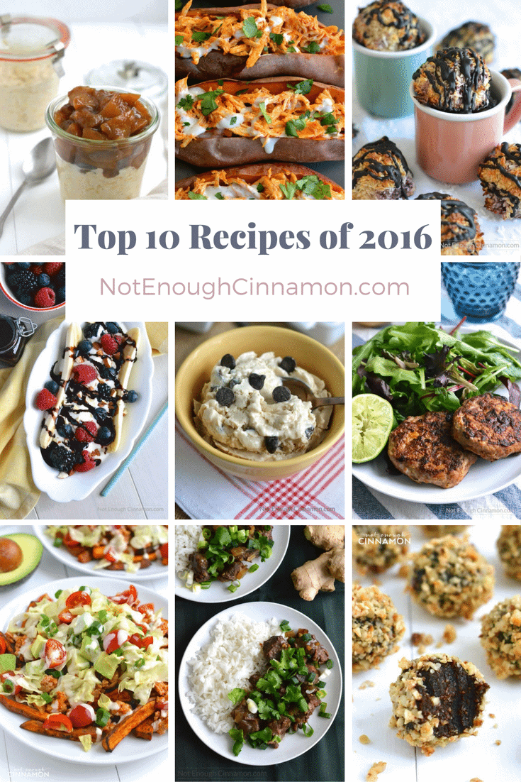 The readers' 2016 favorite recipes from food blog NotEnoughCinnamon.com
