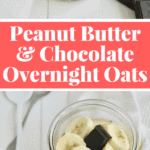 Peanut butter and chocolate are the BEST combo and these overnight oats taste just like dessert (when it's actually a healthy breakfast!). Click to see the recipe on NotEnoughCinnamon.com
