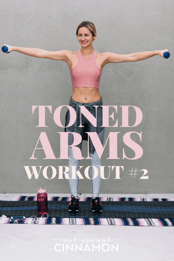 Say goodbye to flappy arms and hello to toned and sexy ones! Toned Arms Workout for Women on NotEnoughCinnamon.com