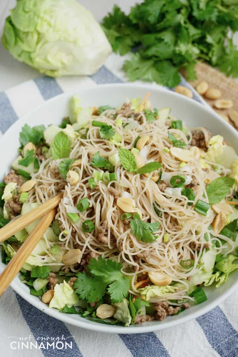 Find this healthy recipe for Vietnamese Noodle Salad {Gluten Free} on NotEnoughCinnamon.com