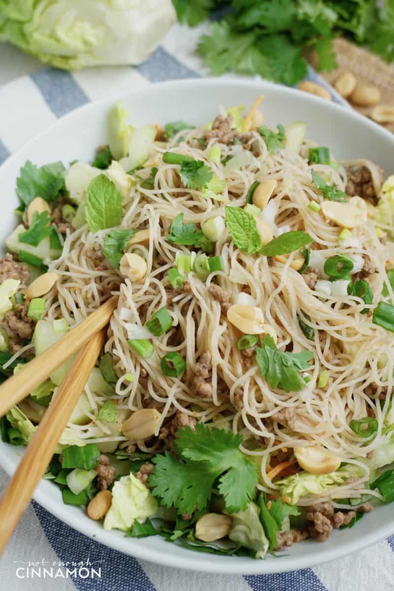 Find this healthy recipe for Vietnamese Noodle Salad {Gluten Free} on NotEnoughCinnamon.com