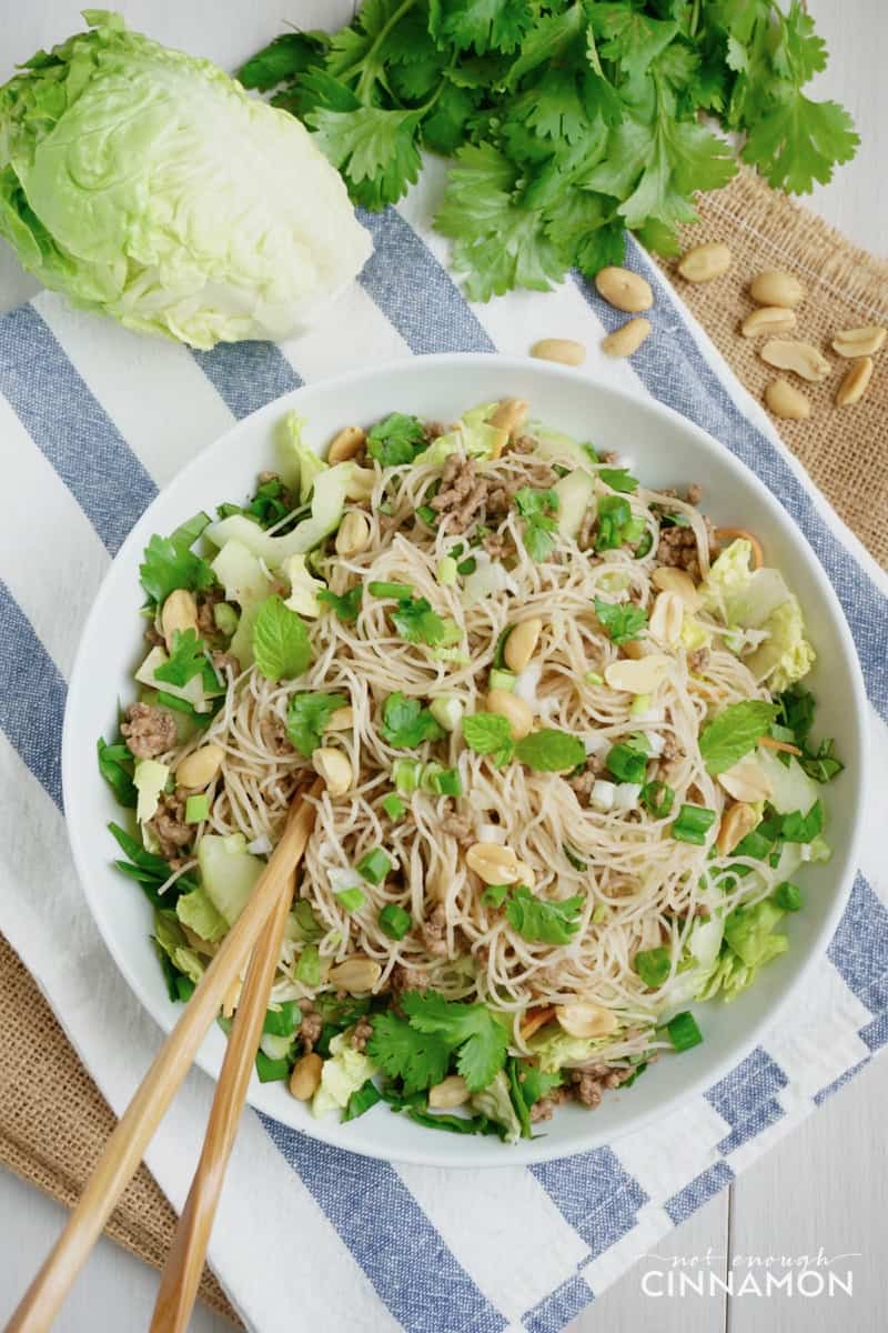 Find this healthy recipe for Vietnamese Noodle Salad {Gluten Free} on NotEnoughCinnamon.com