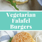 A vegetarian burger made of falafel (chickpeas!). So delicious and healthy! Recipe on NotEnoughCinnamon.com #cleaneating Easy gluten free and vegan options