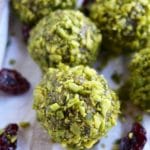 Paleo Energy Balls with Cranberries and Pistachios