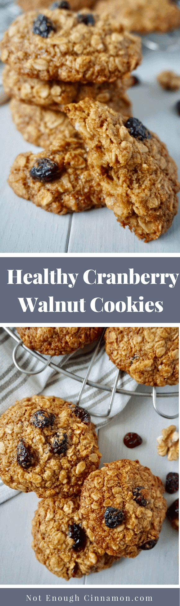 Cranberry Walnut Oatmeal Cookies #GlutenFree #RefinedSugarFree #Dairy Free