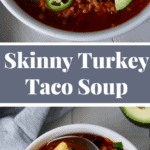 An easy skinny taco soup loaded with flavor. Filling and nutritious. Naturally gluten free. #dinner #recipe