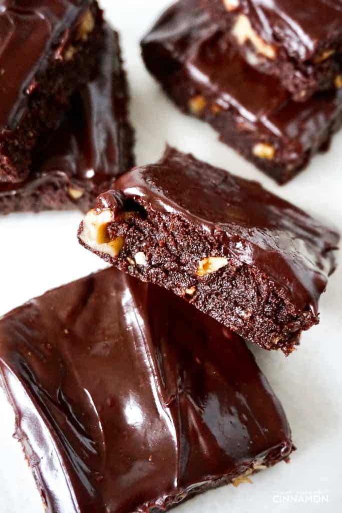 paleo chocolate brownies with chocolate frosting