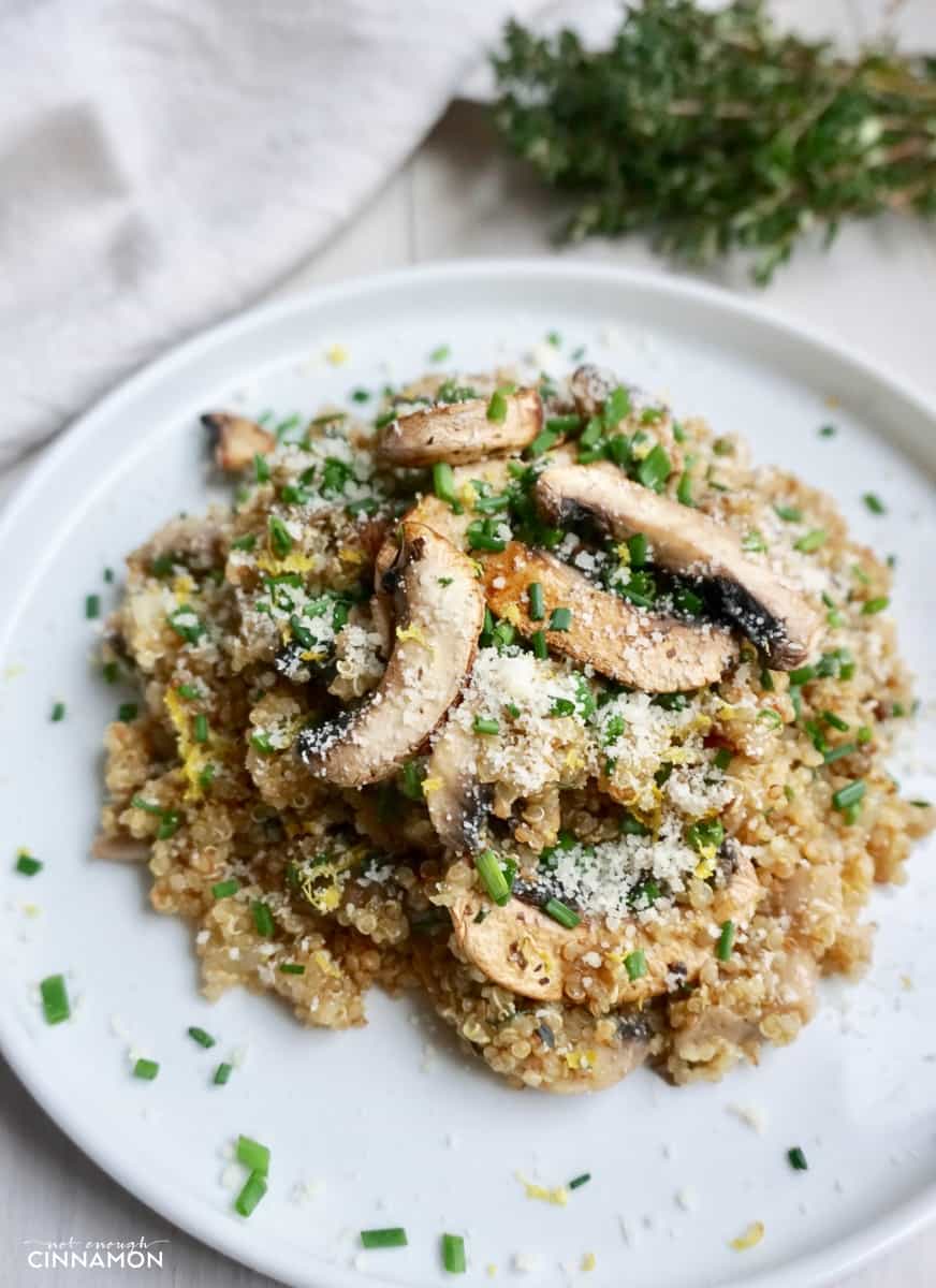 Mushroom Quinoa Risotto (Quinotto) Not Enough Cinnamon