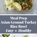 Asian Ground Turkey Rice Bowl Pinterest Graphic